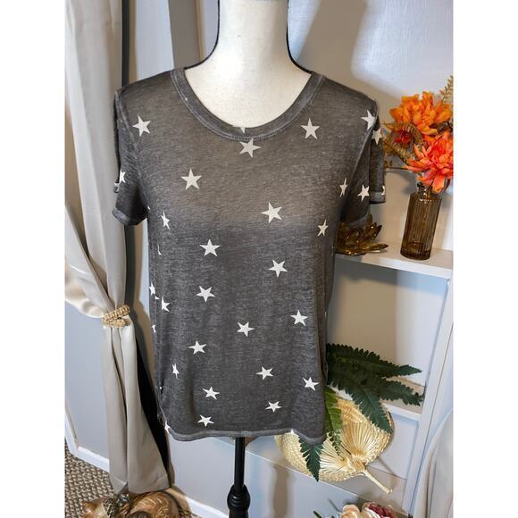 Lucky Brand Tops - Lucky Brand Brown Stars Tee size Small Worn Retro Vintage Look Thin T-Shirt GUC
